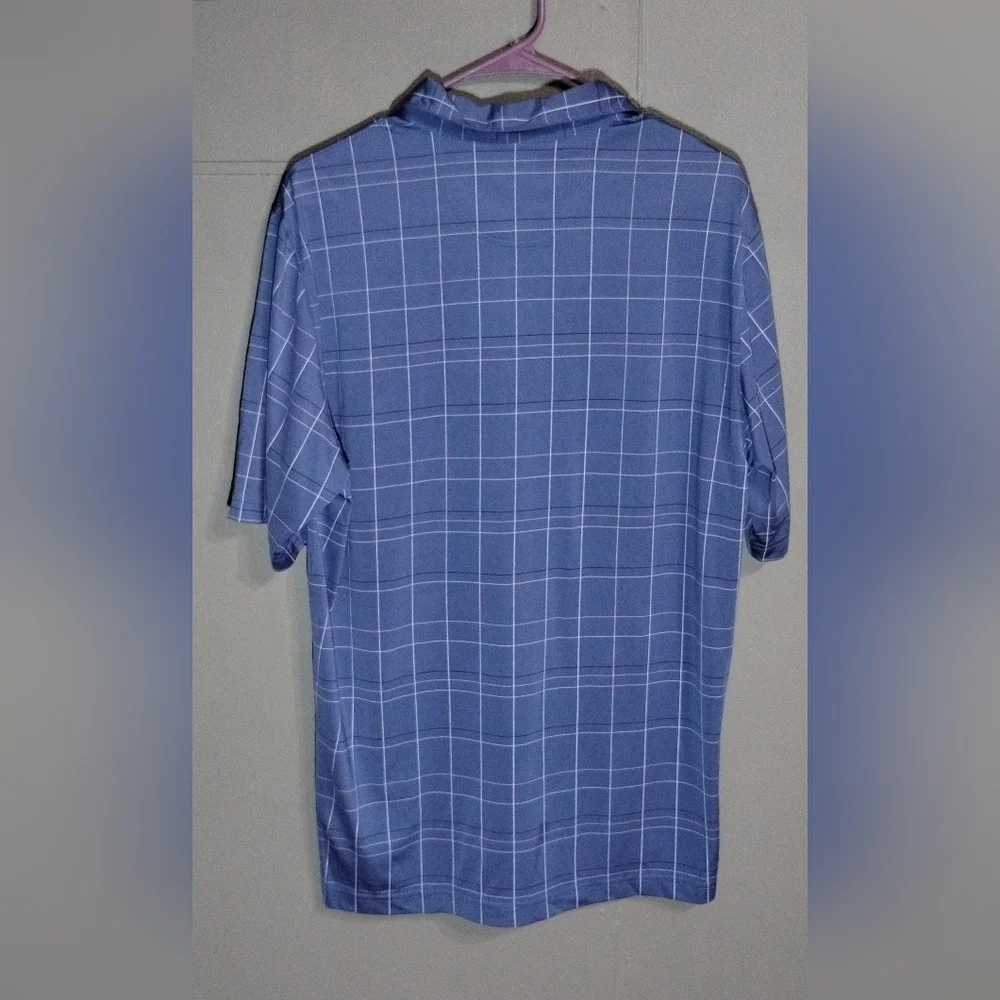 Greg Norman Men's Blue Checkered Shirt Size (M)